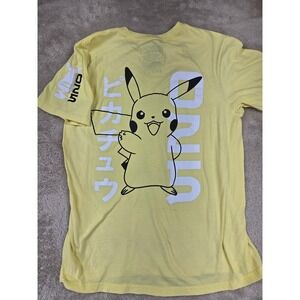 Think Geek Pokemon Pikachu Graphic T Shirt Mens Large Yellow Graphic Tee Top